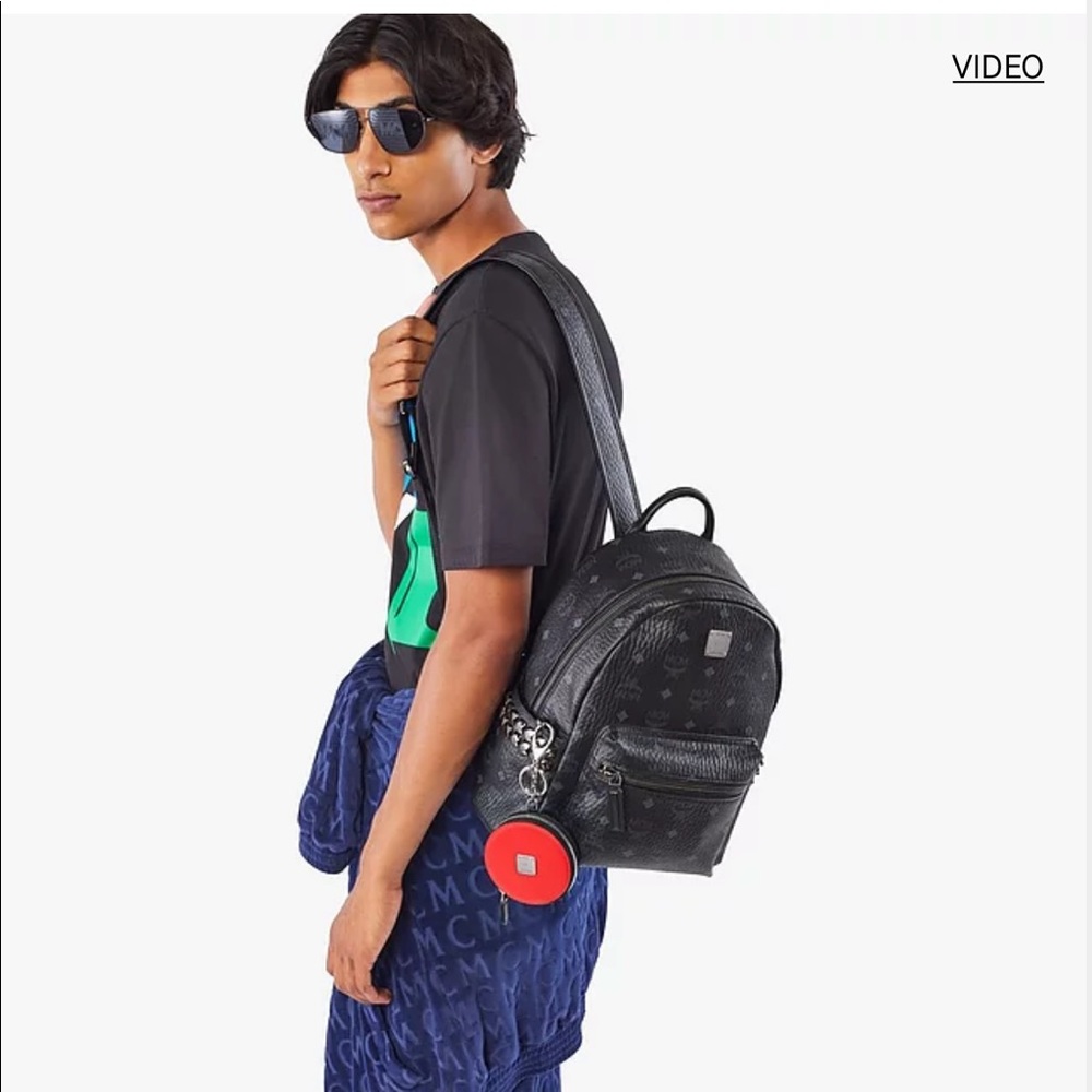 MCM side stud mini stark backpack black